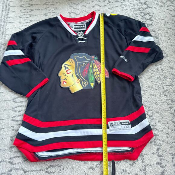REEBOK Youth Chicago Blackhawks Alternate Black Hockey Jersey L/XL - Picture 7 of 9